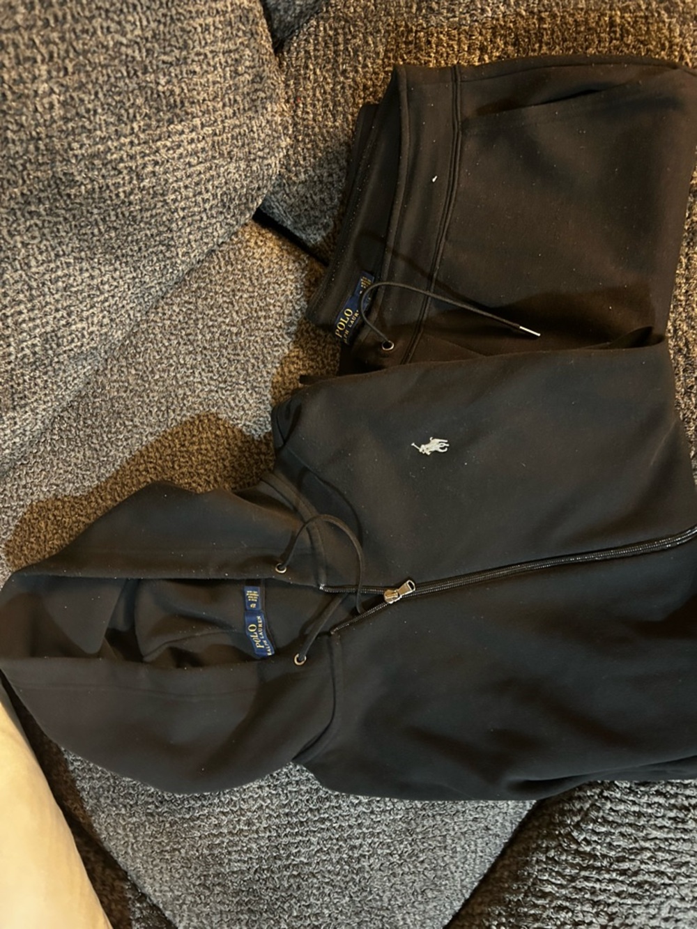Polo by Ralph Lauren Black Hooded Zip Sweatshirt